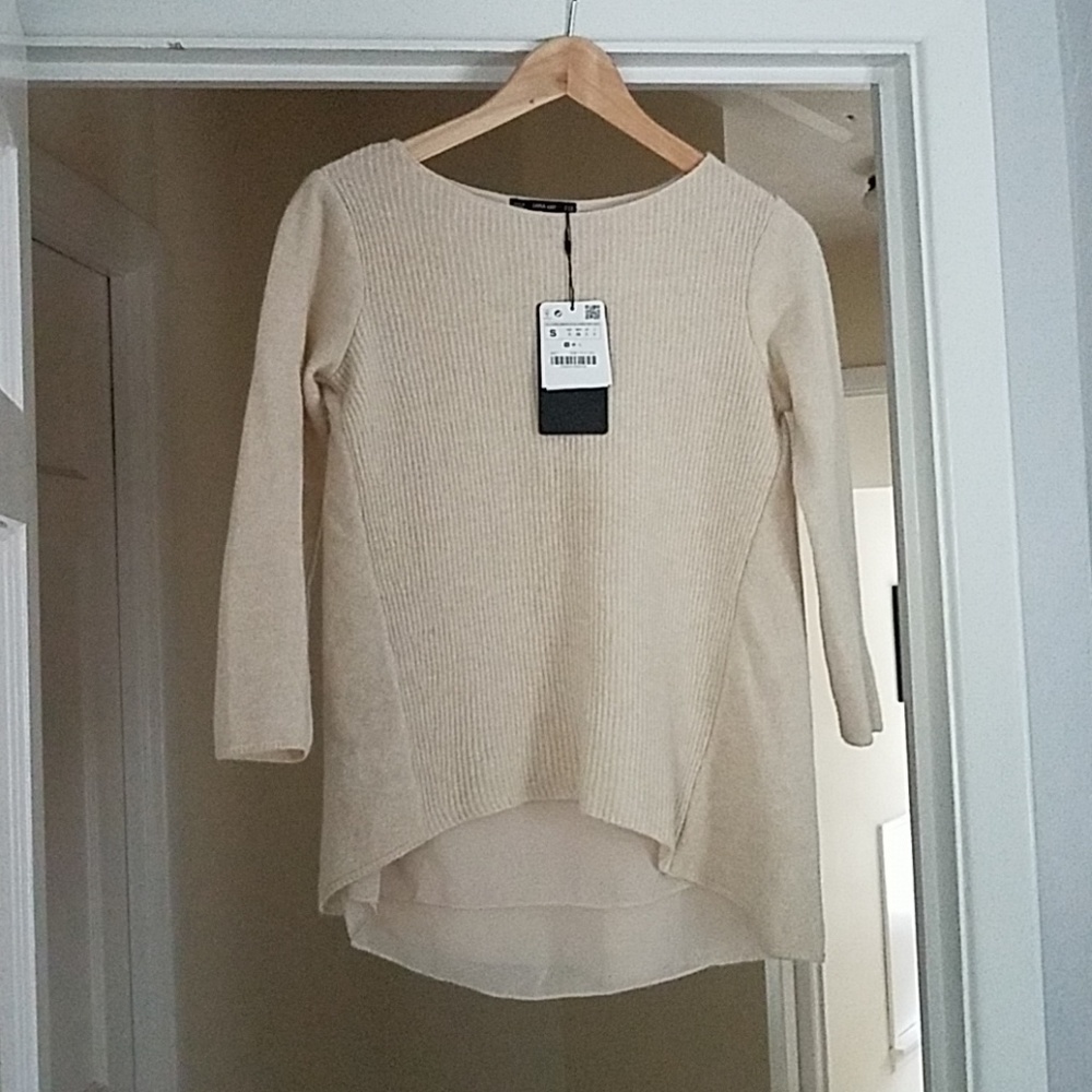 Zara wool blend cream sweater